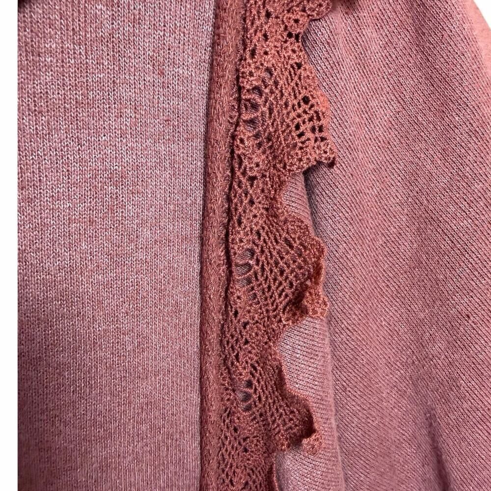Free People Hey Girl Lace Peplum Hoodie Full Zip Slouchy Whimsigoth Jacket M - Picture 10 of 16